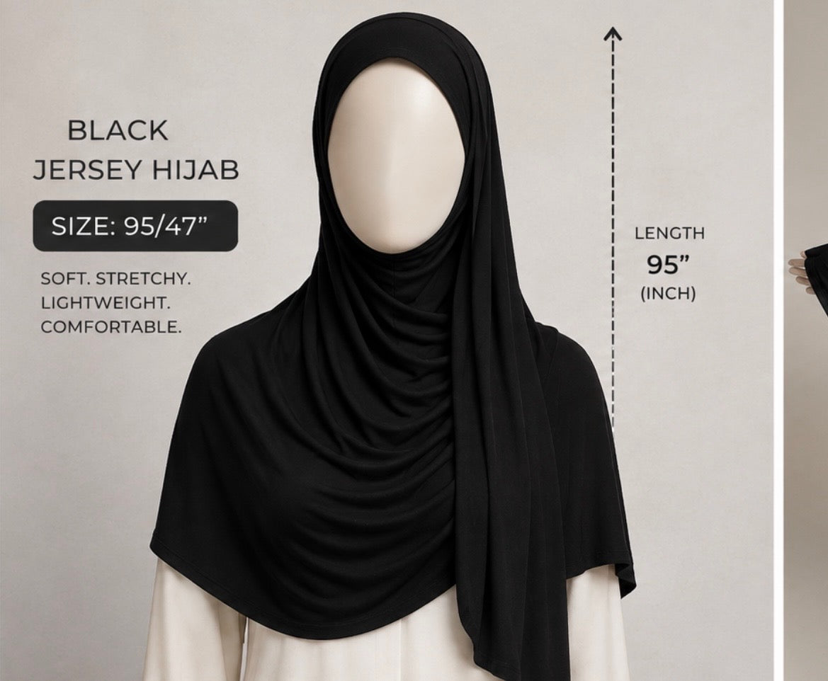 Black Jersey Hijab - 95/47