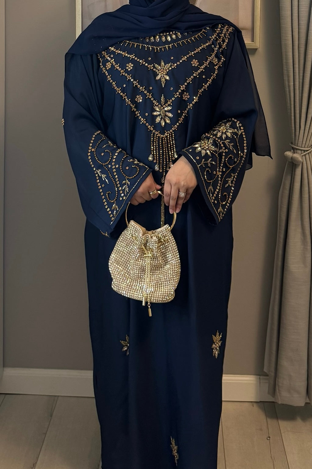 Malika Abaya - Navy Blue