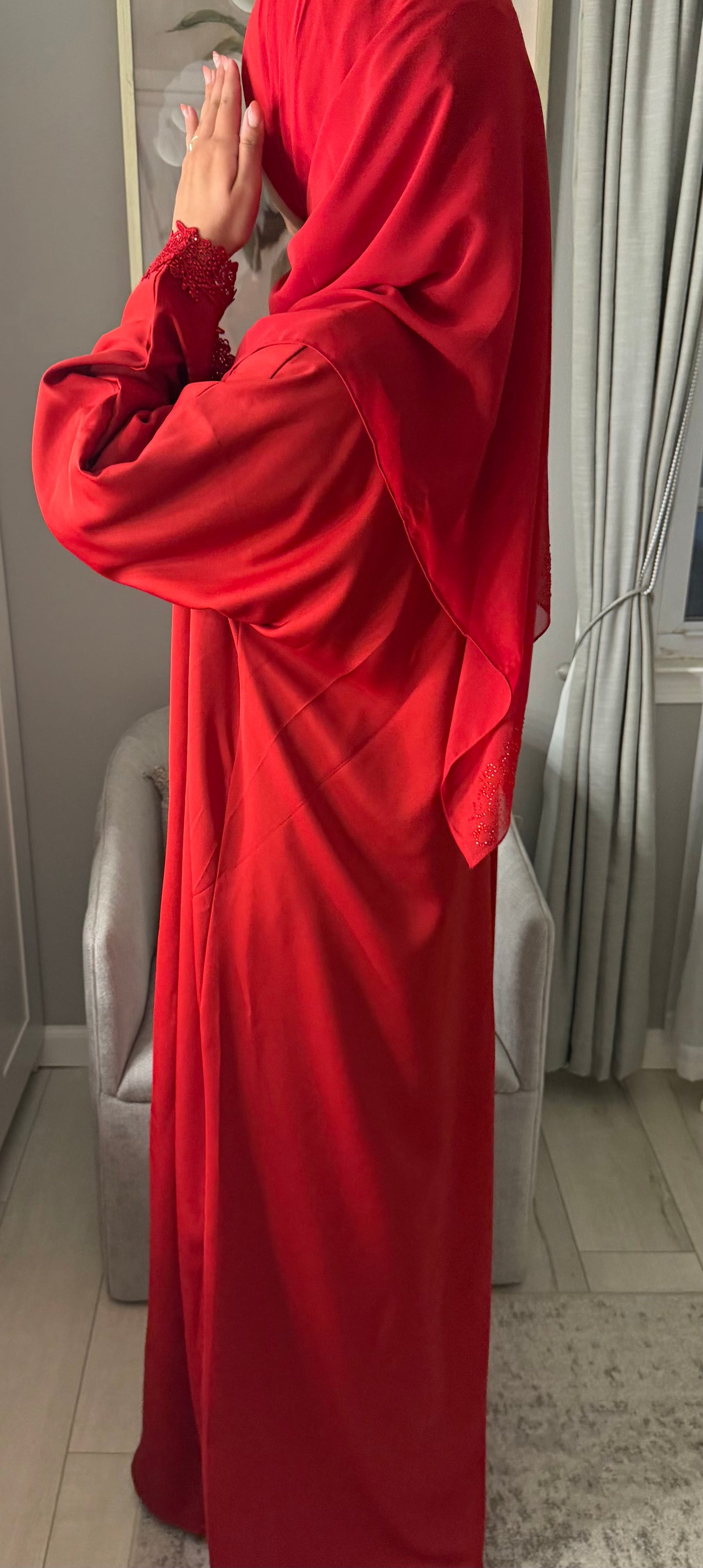 Nahar Abaya - Ruby Red