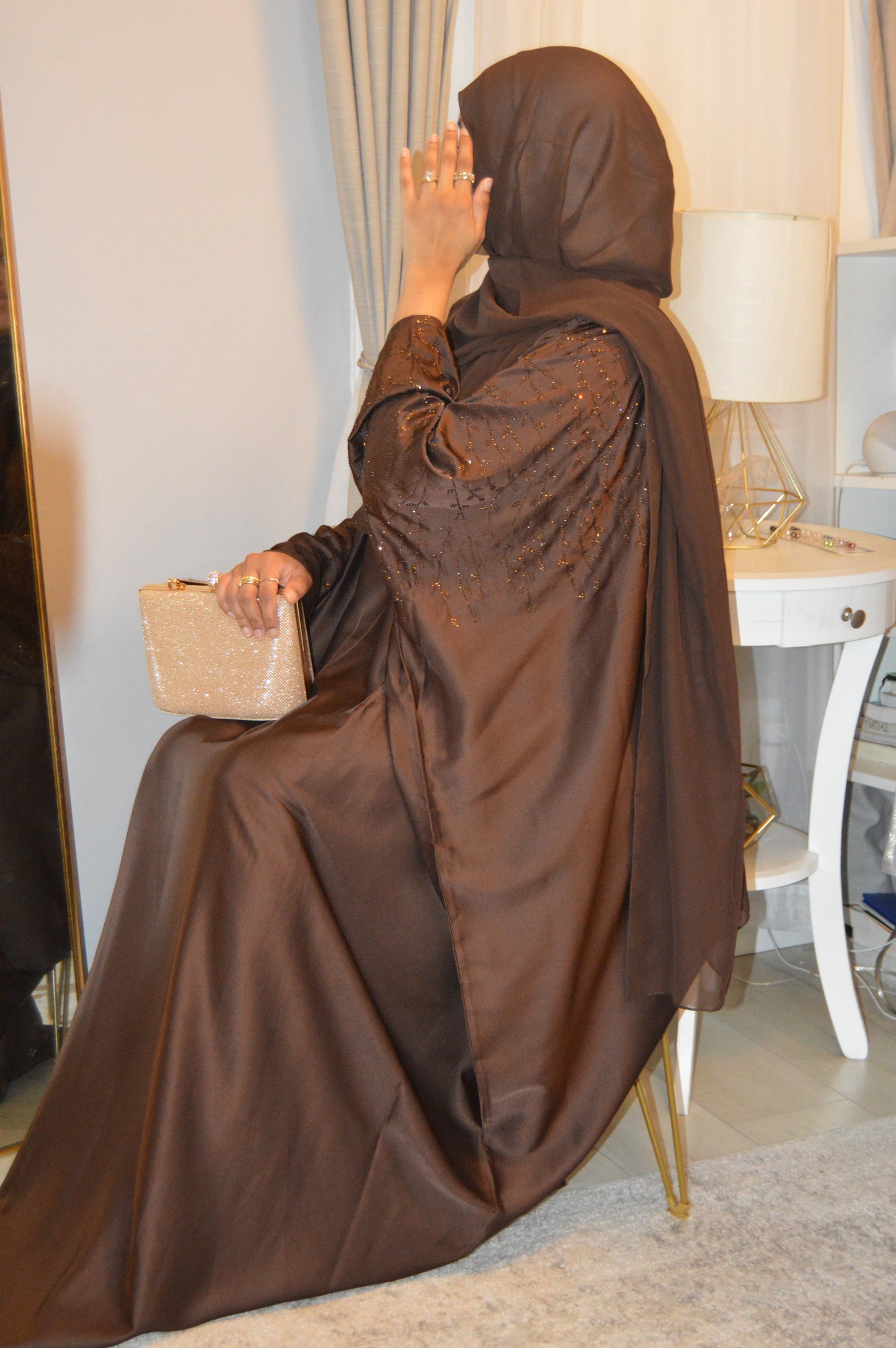 Butterfly Abaya - Chocolate