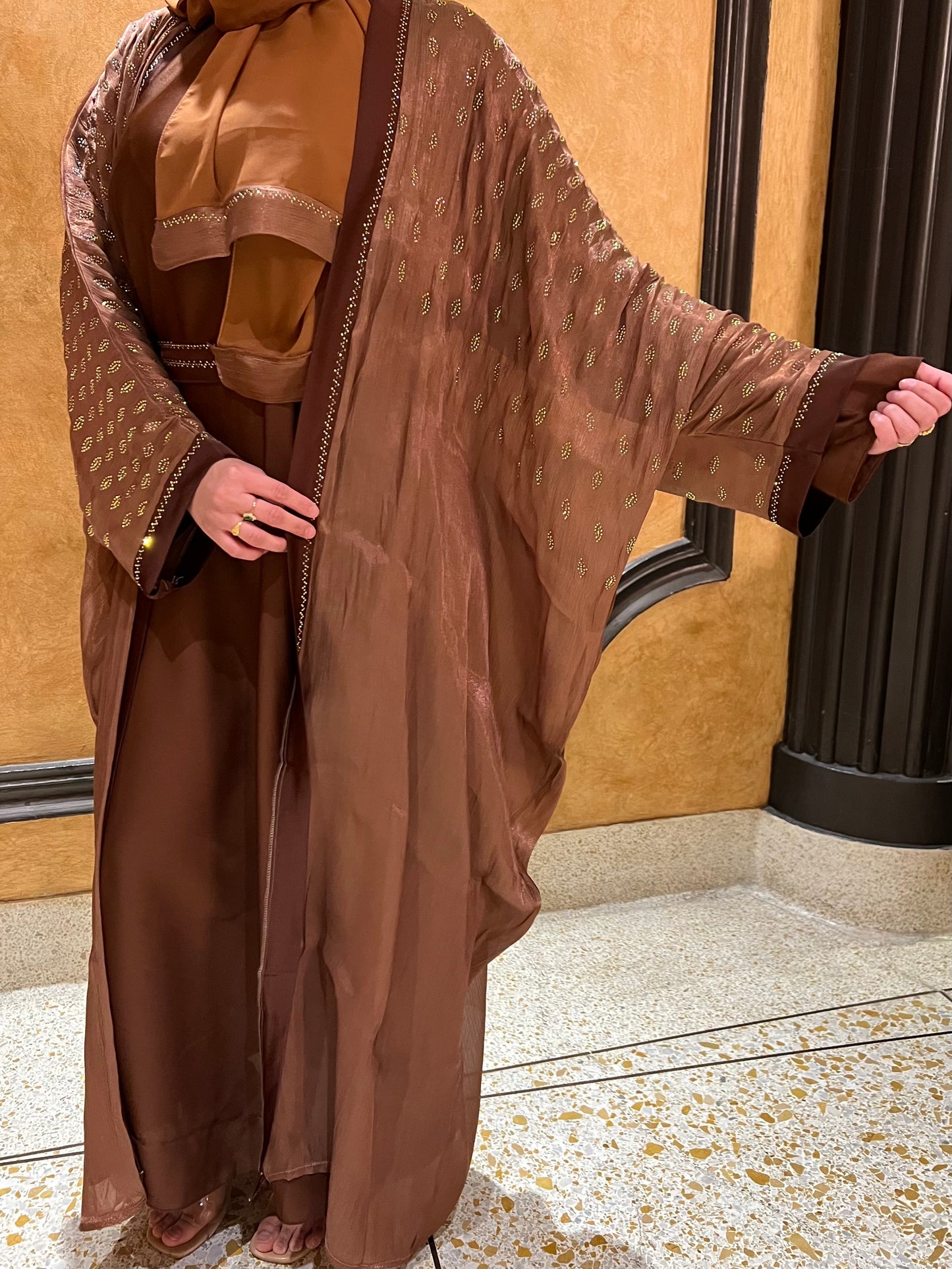 Ana Abaya - Organza Fabric with Stone Work