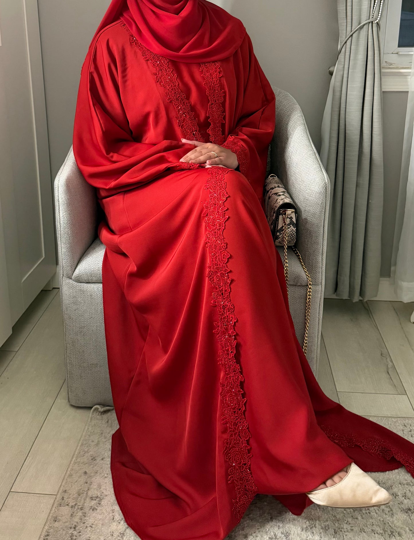 Nahar Abaya - Ruby Red