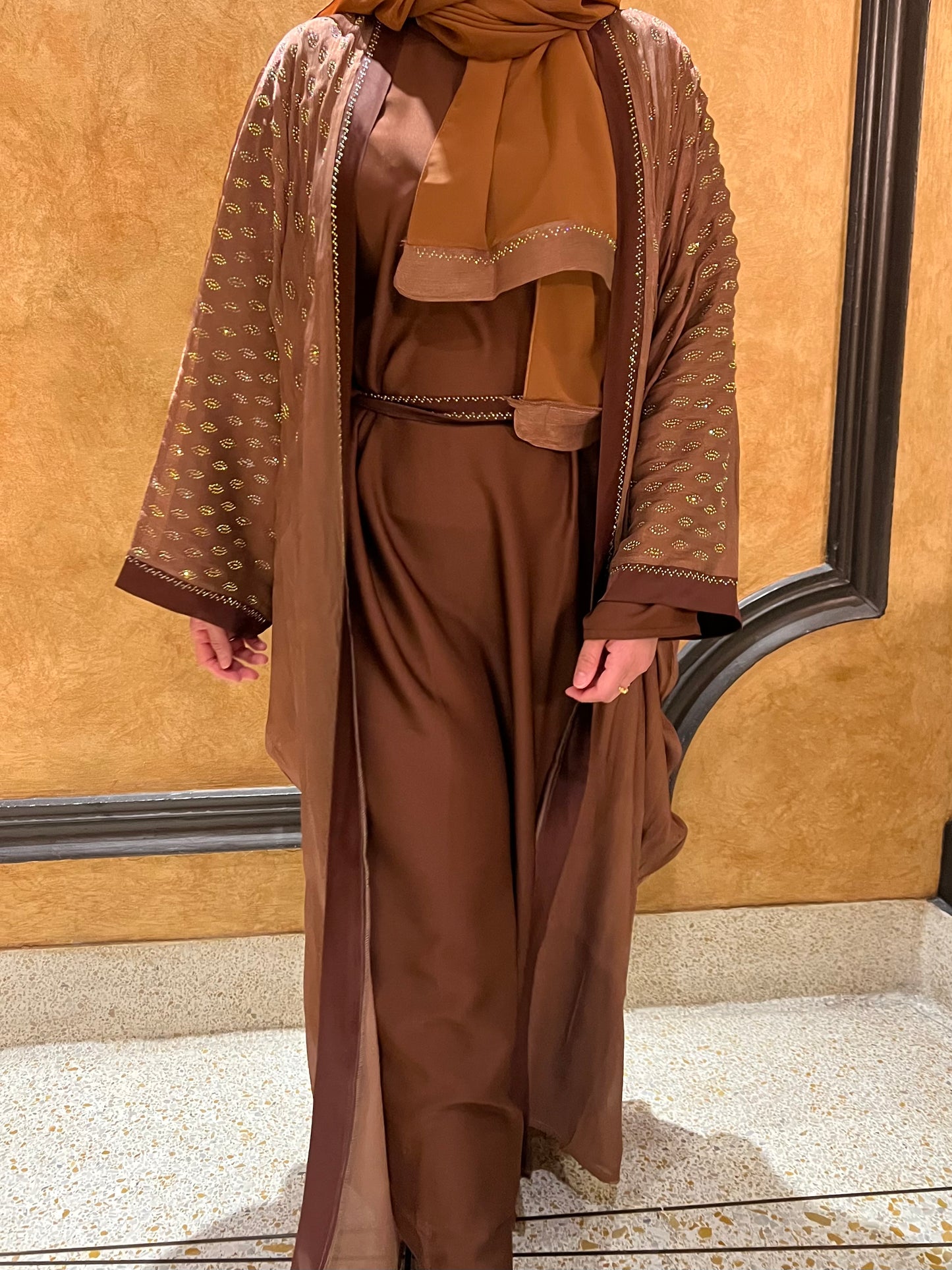 Ana Abaya - Organza Fabric with Stone Work