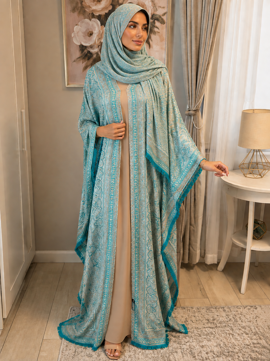 Cashmere Pashmina 3-Piece Abaya