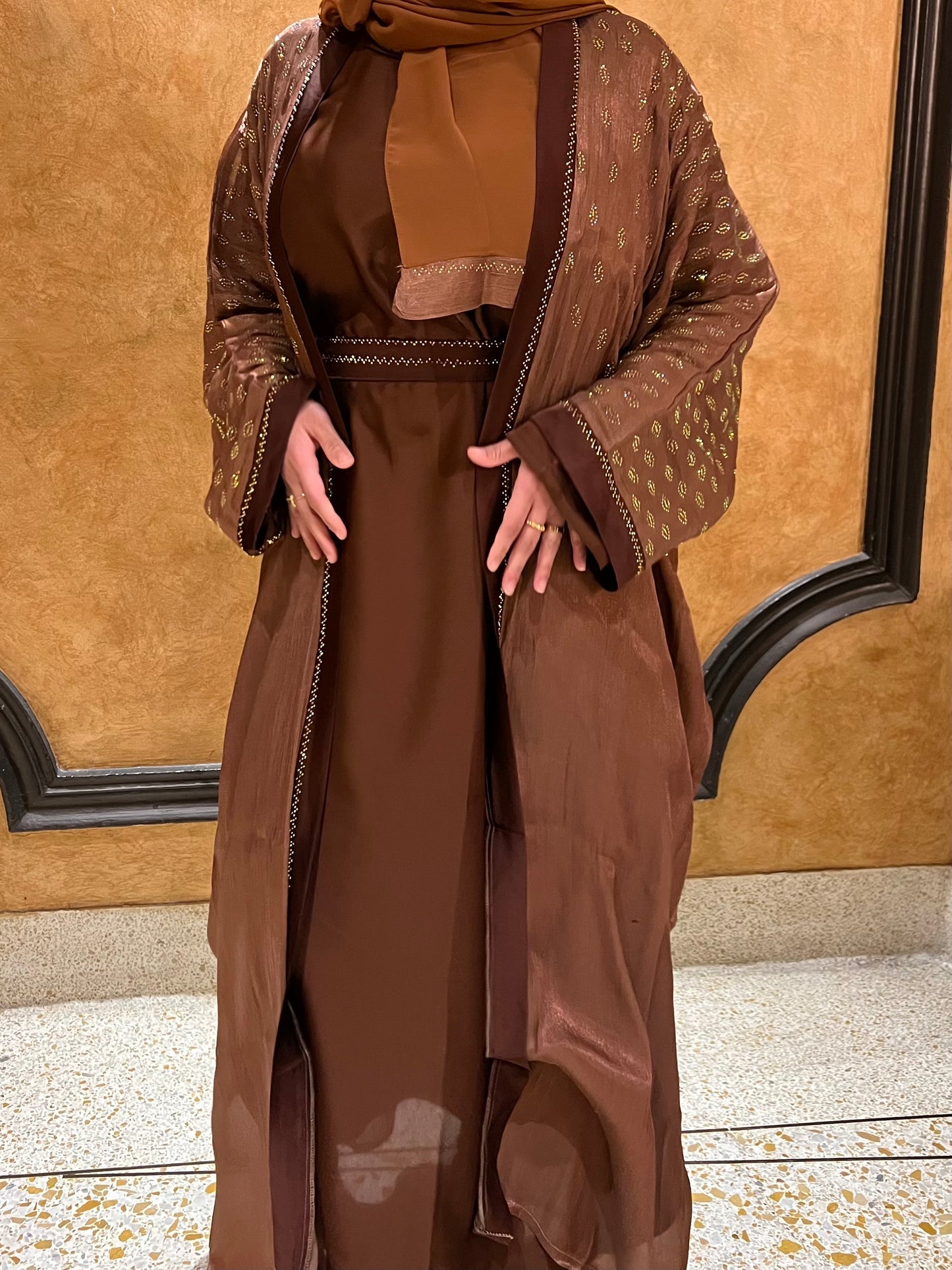 Ana Abaya - Organza Fabric with Stone Work