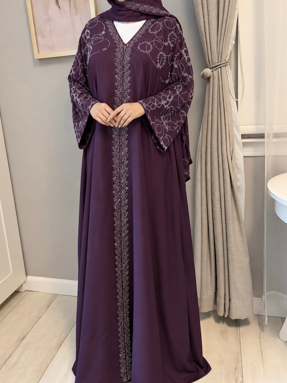 Noor Butterfly Abaya - Purple