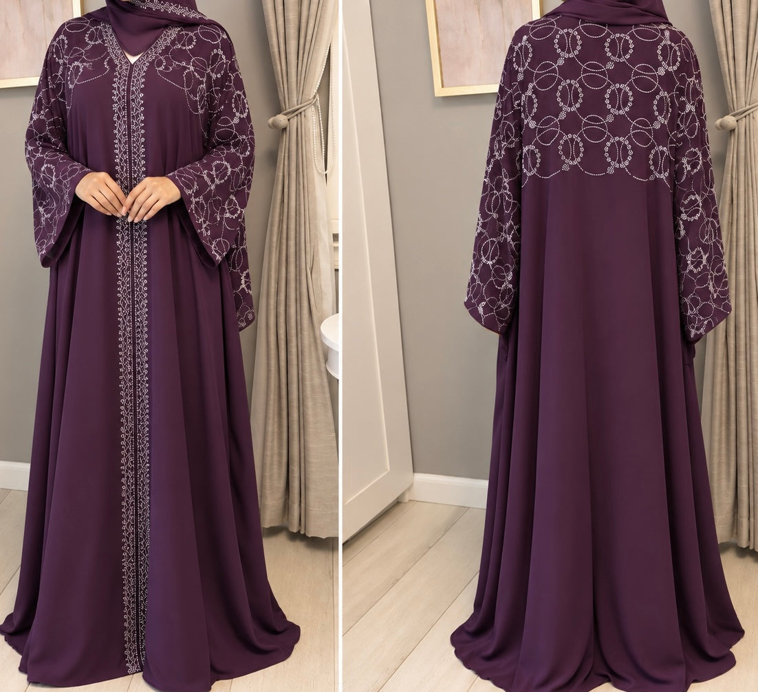 Noor Butterfly Abaya - Purple